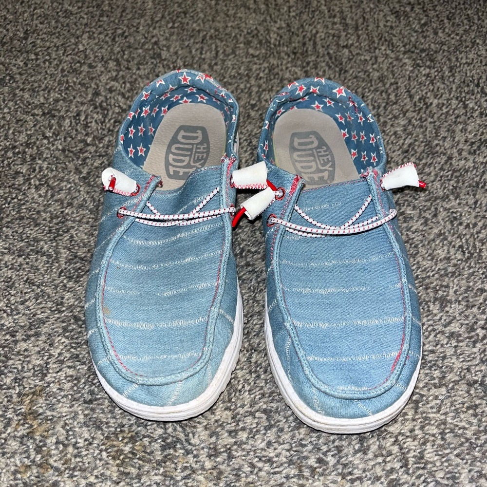 Hey Dude Women's Blue Moccasins with Star Lining